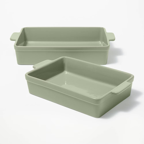2pc stoneware rectangle baking - stoneware,