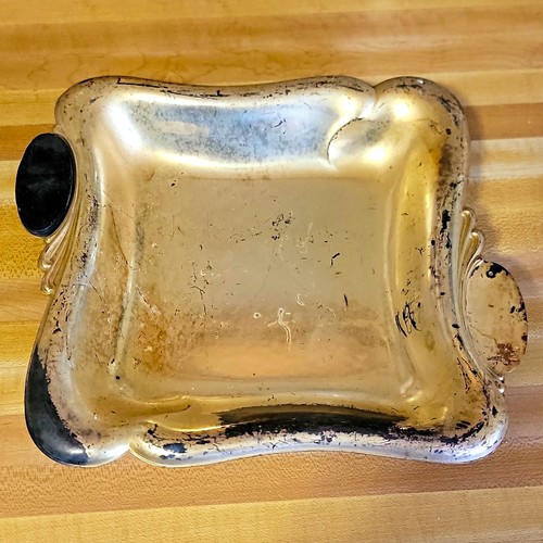 Silver plate square - plate, dish